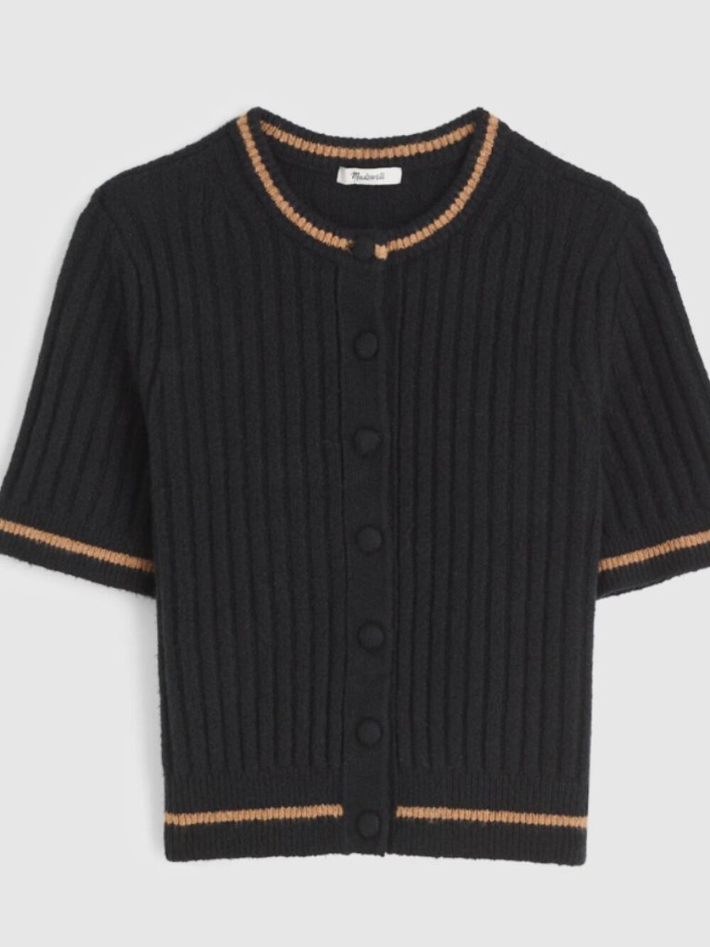 Madewell Puff Sleeve Cardigan Size Small Merino Blend Soft Knit Preppy Capsule - Picture 2 of 7